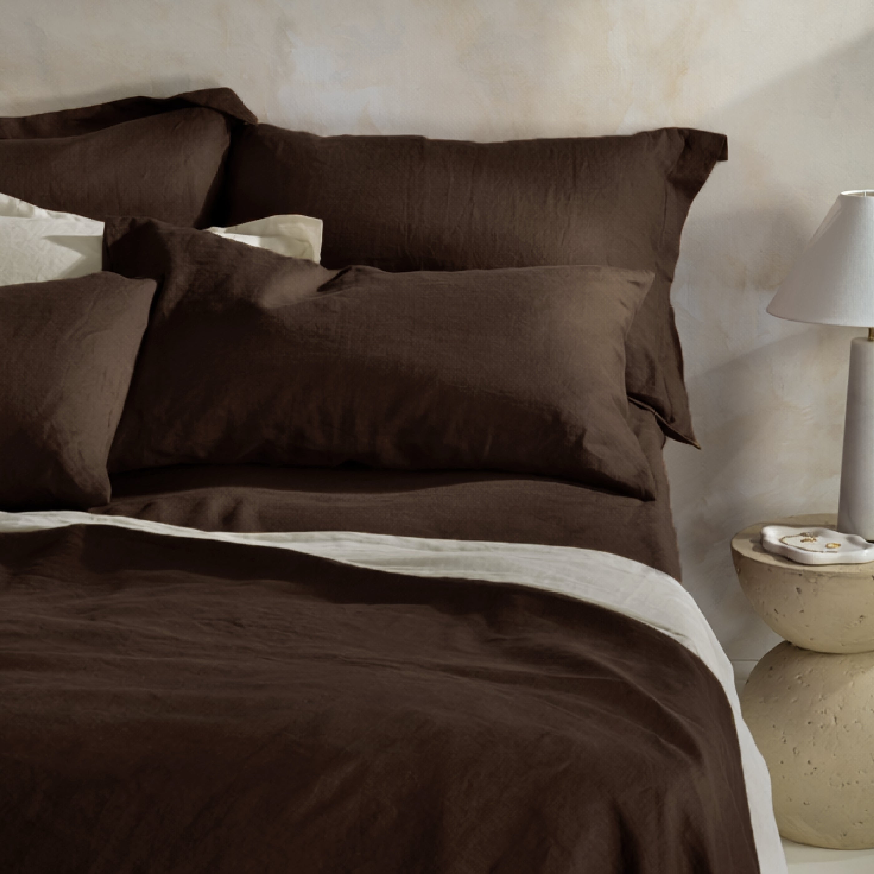 Chocolate French Linen Duvet Cover