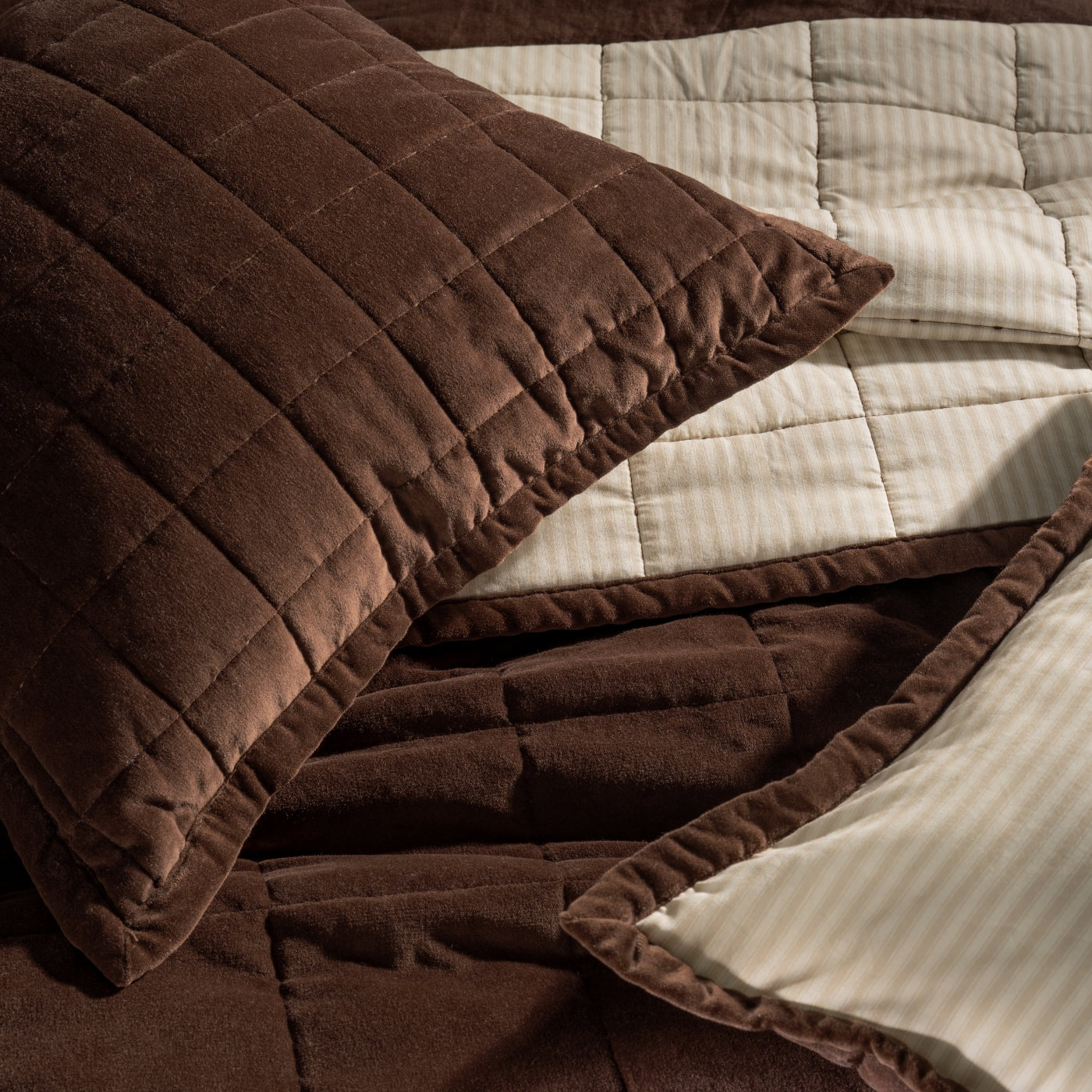 Chocolate Cotton Velvet Bedspreads