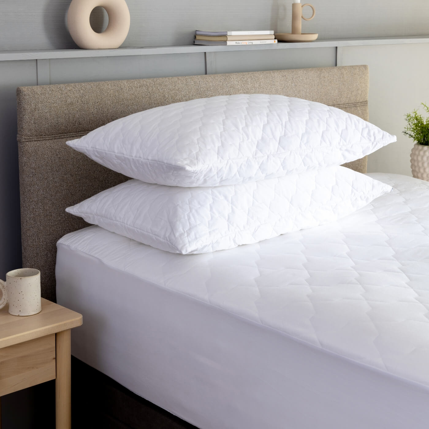 Quilted Cotton Pillow & Pillow Protector Bundles