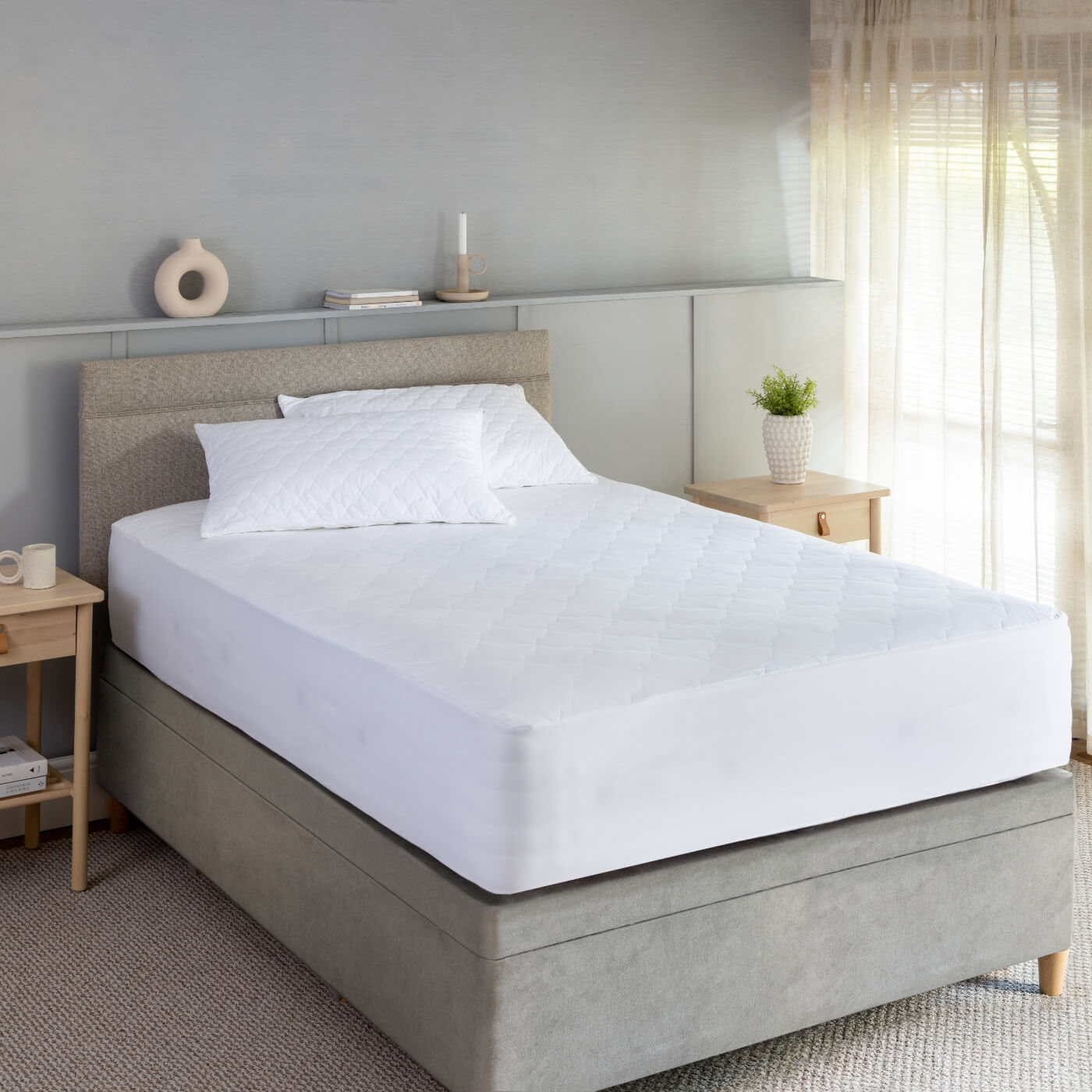 Quilted Cotton Pillow & Pillow Protector Bundles