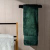 Dark Emerald Egyptian Cotton Towel Bale bedroom detail 2 | Soak and Sleep