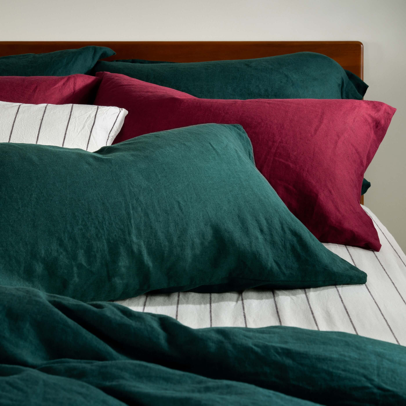 Dark Emerald French Linen Pillowcases