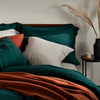 Dark Emerald Green French Linen Bedding and Bed Sheets