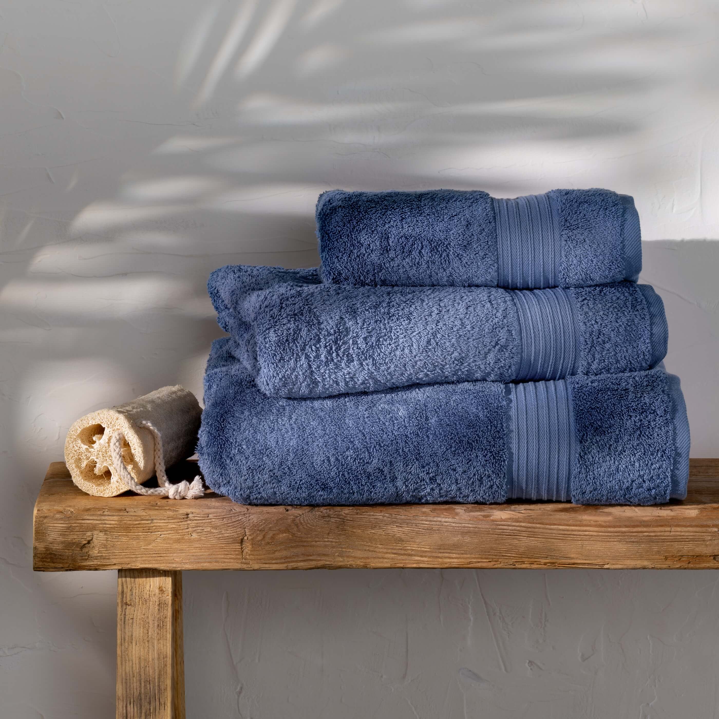 Dusky Blue Egyptian Cotton Hand Towel