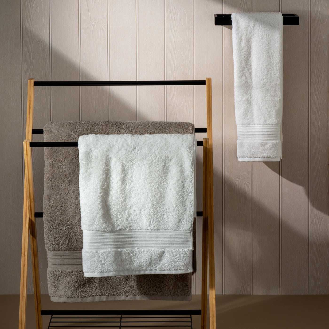 Mink Egyptian Cotton Towels bedroom detail 3 | Soak and Sleep