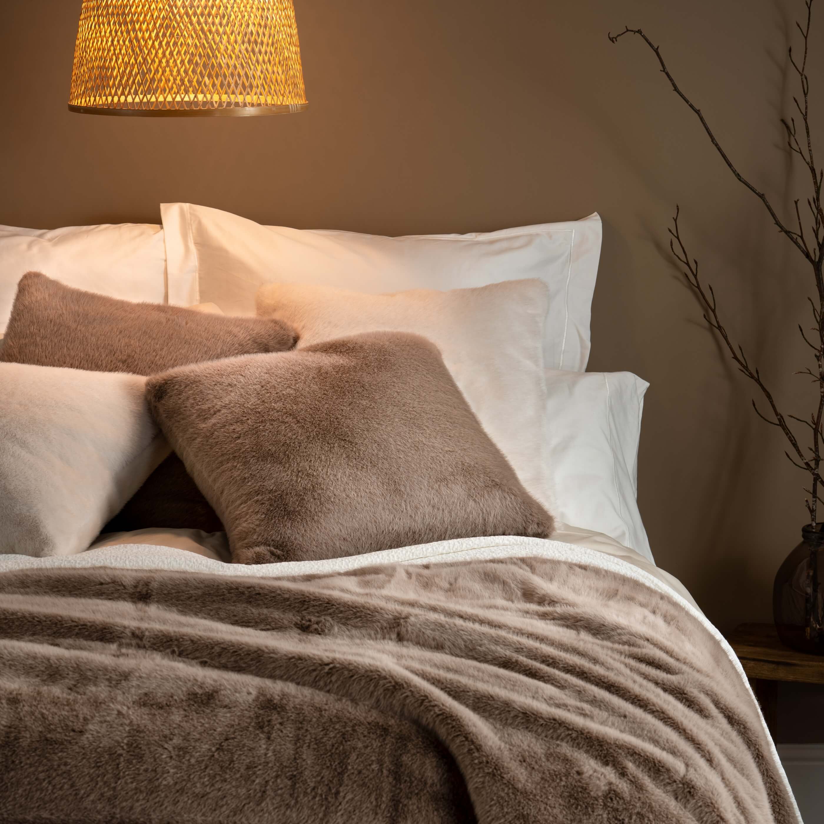 Fawn Faux Fur Cushions
