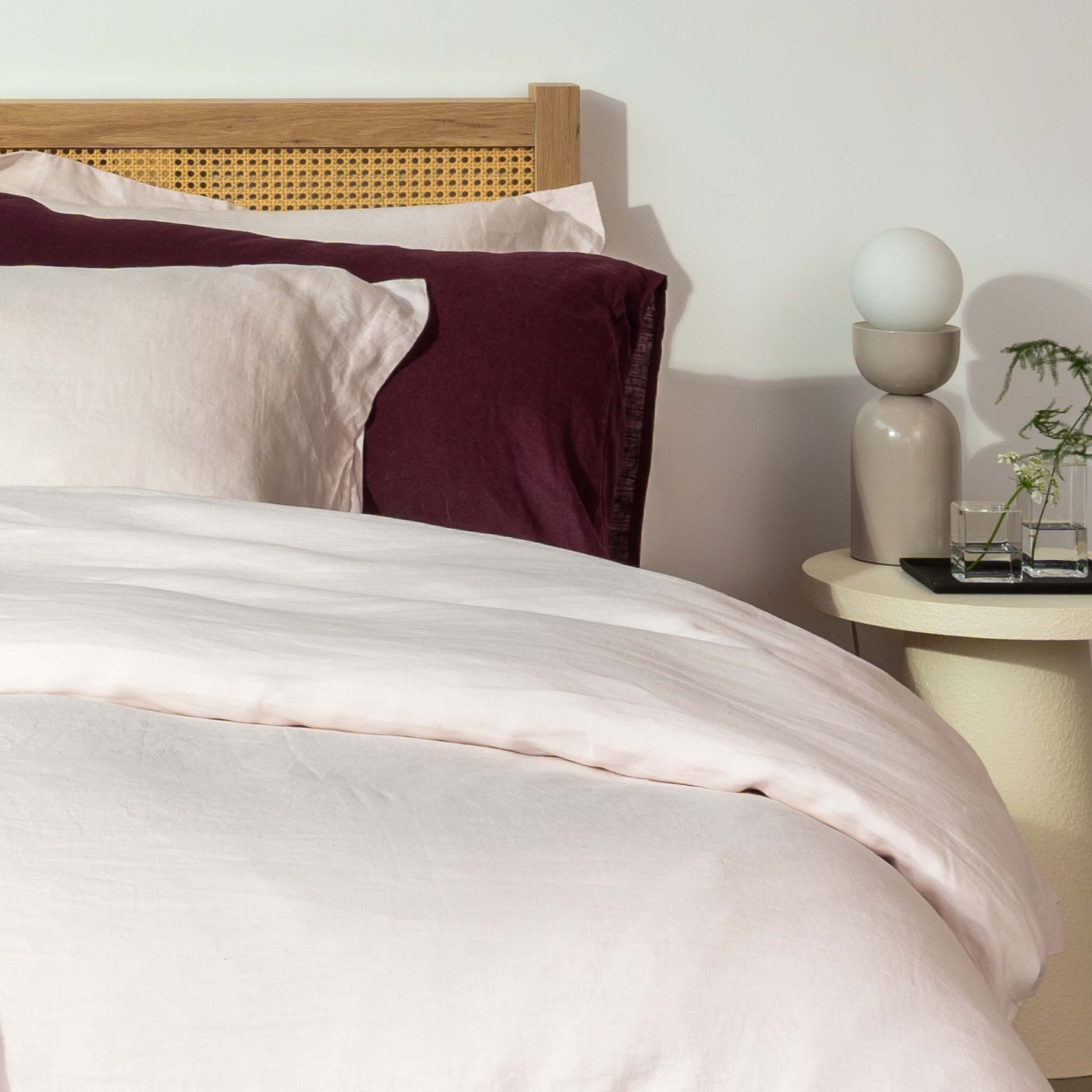 Blush Pink French Linen Flat Sheet