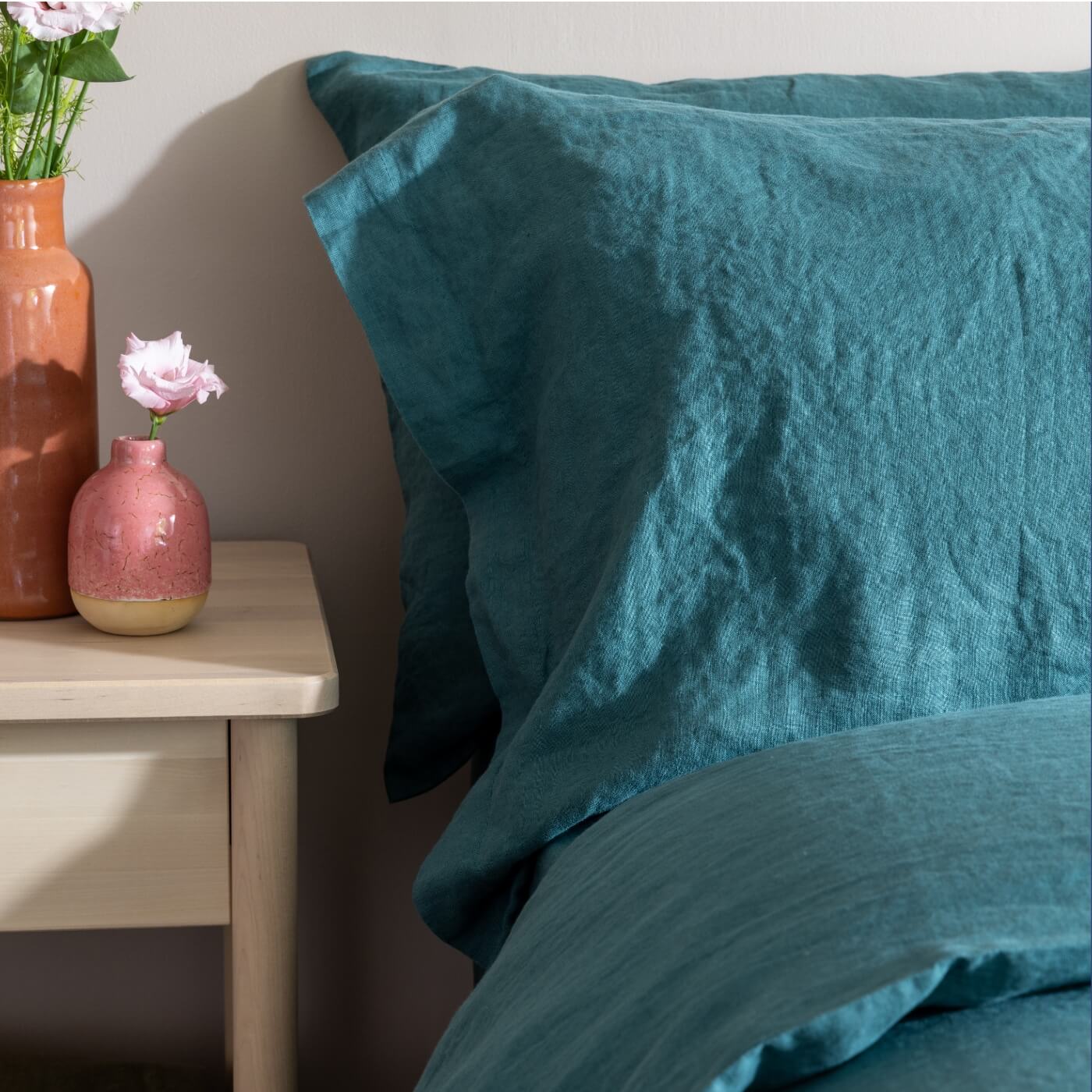 Forest Green French Linen Duvet Cover