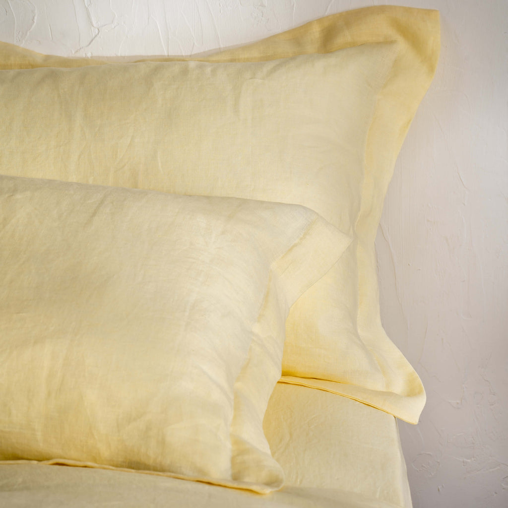 Lemon French Linen Pillowcases