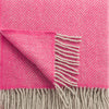Fuchsia Herringbone Pure Wool Throw - winter, product view | Soak and Sleep