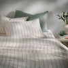 White/Fuchsia Linen & Cotton Blend Duvet Sets