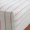 White/Fuchsia Pinstripe Linen Cotton 30cm Standard Fitted Sheets