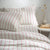 White/Fuchsia Pinstripe Linen Cotton Duvet Cover