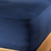 Mediterranean Blue French Linen Bedding and Bed Sheets close-up detail 5 | Soak and Sleep