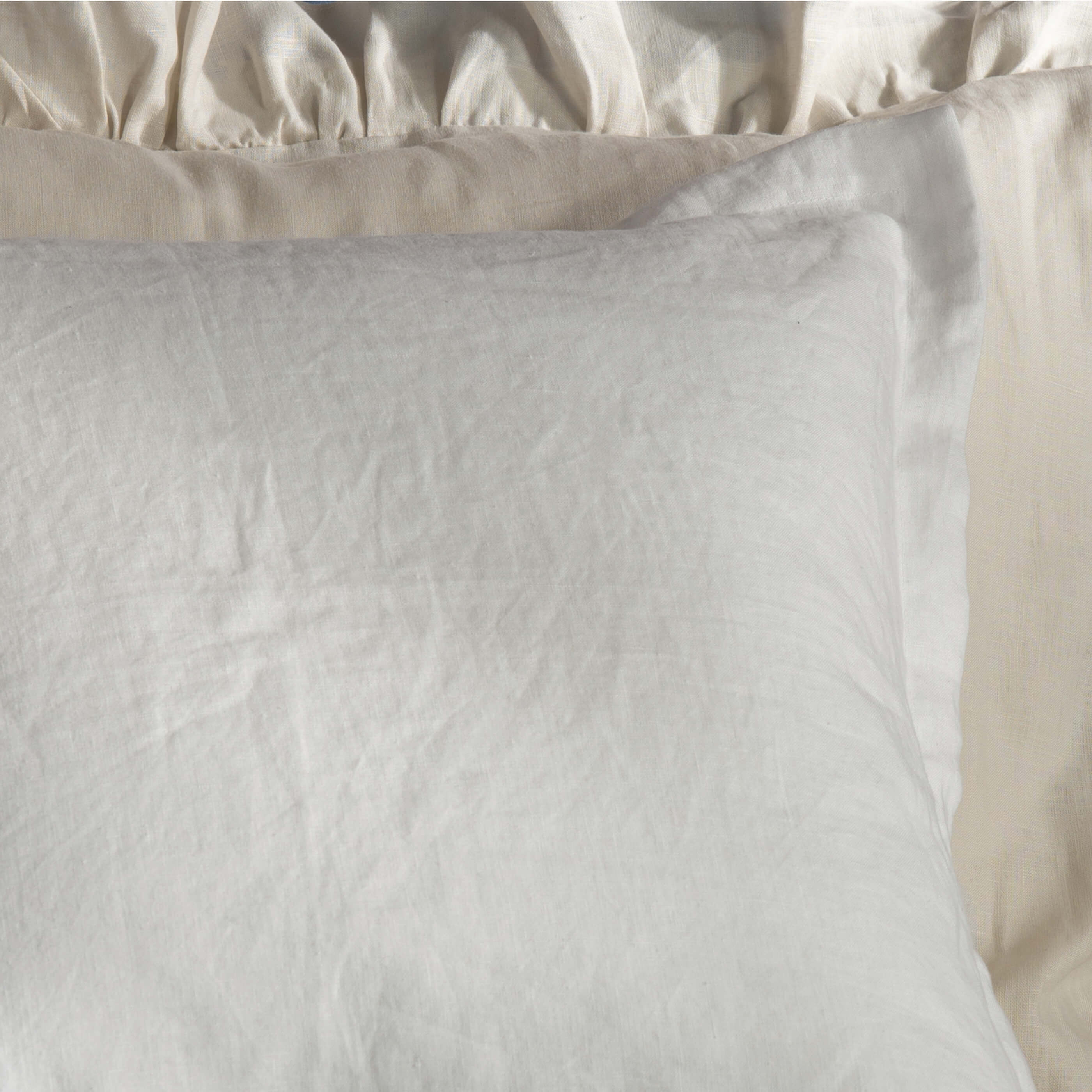 White French Linen Medium Square Cushion Cover