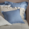 French Linen Medium Square Cushion Covers - temperature regulating, styled in a bedroom 2 | Soak and Sleep