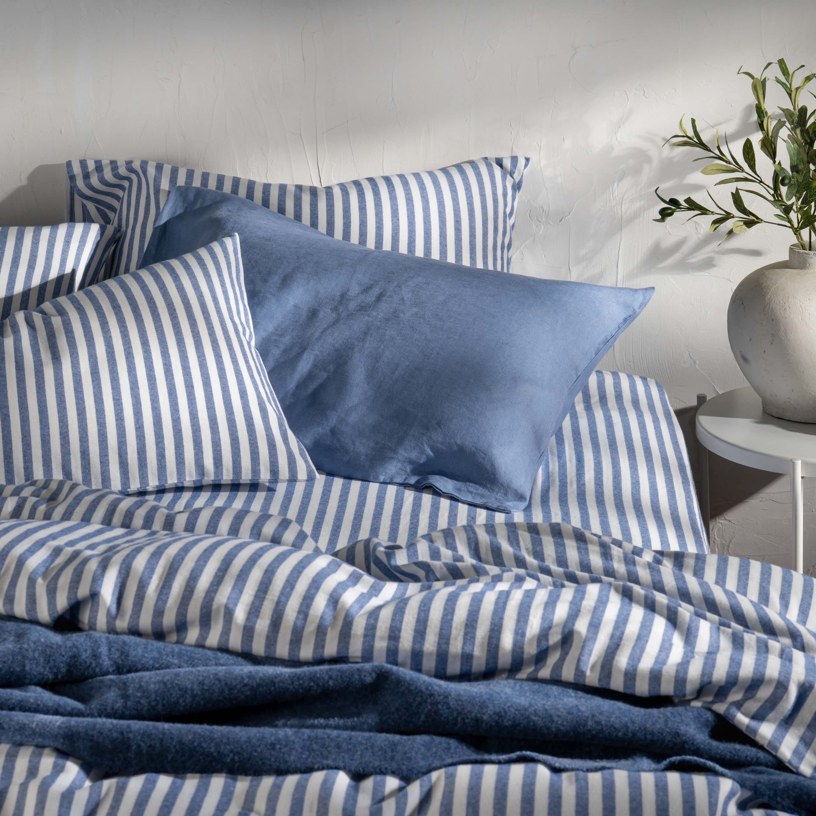 Mediterranean Blue Herringbone Bedding & Bed Sheets