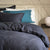 Midnight Grey French Linen Duvet Cover
