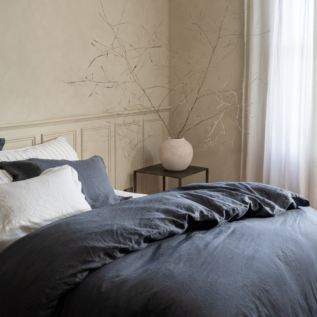 Midnight French Linen Bed Sets