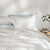 White/Blue Pinstripe Linen & Cotton Blend Bed Set