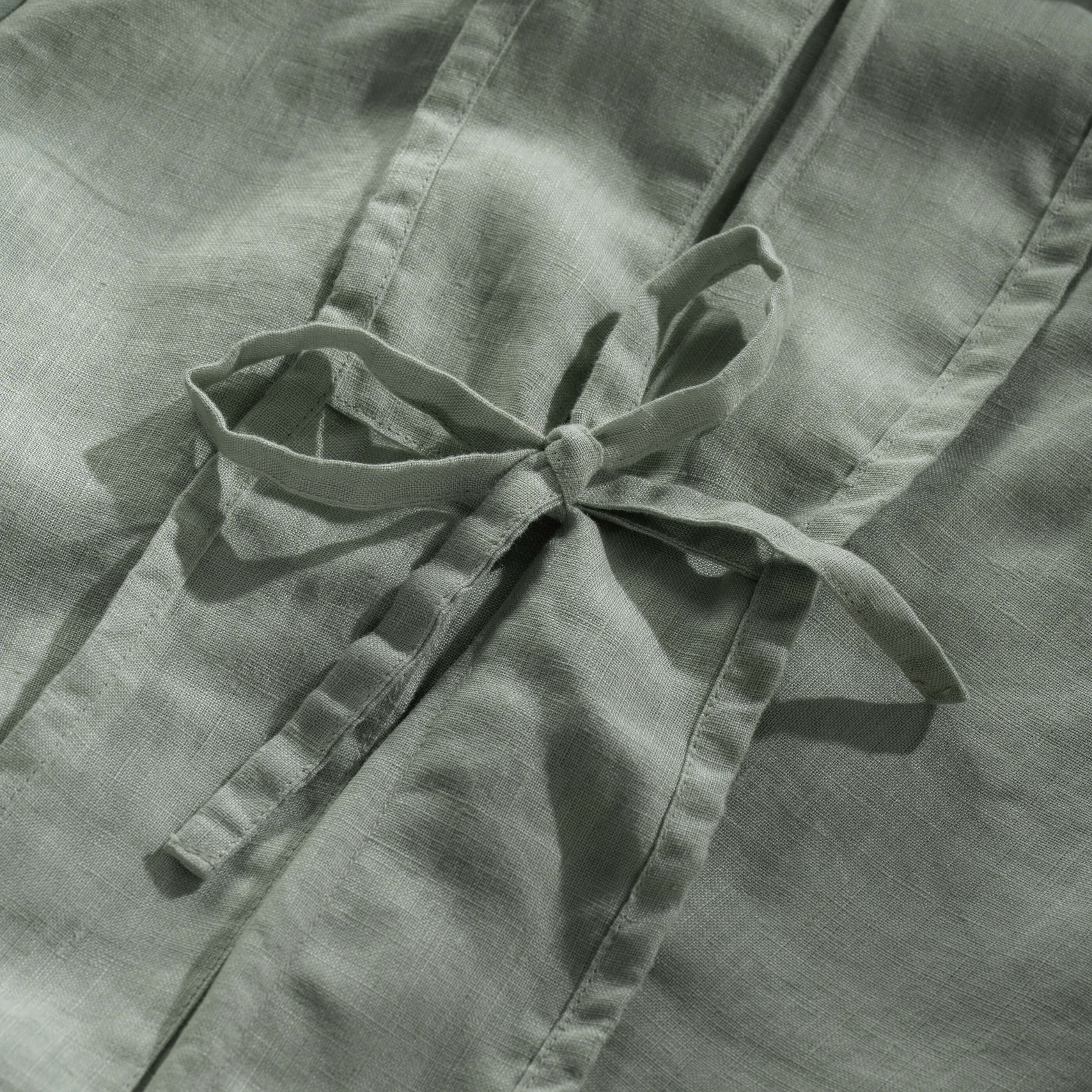Misty Green French Linen Bedding and Bed Sheet