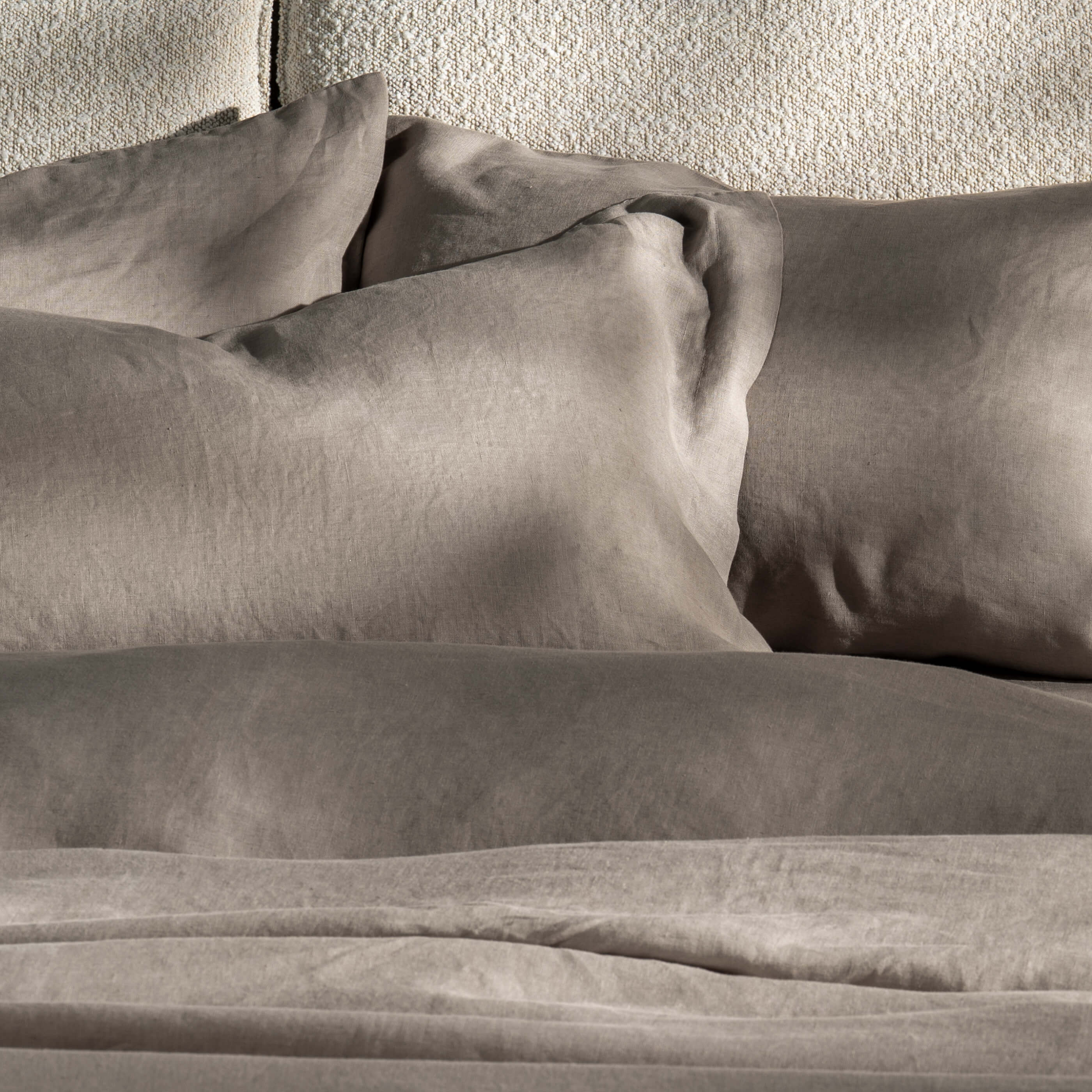 Mocha French Linen Bedding and Bed Sheet