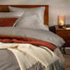 Mocha Stonewashed Cotton Bedding & Sheets - linen, breathable, close-up detail 1 | Soak and Sleep