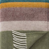 Earthy Striped Pure Wool Throw - winter, styled in a bedroom | Soak and Sleep