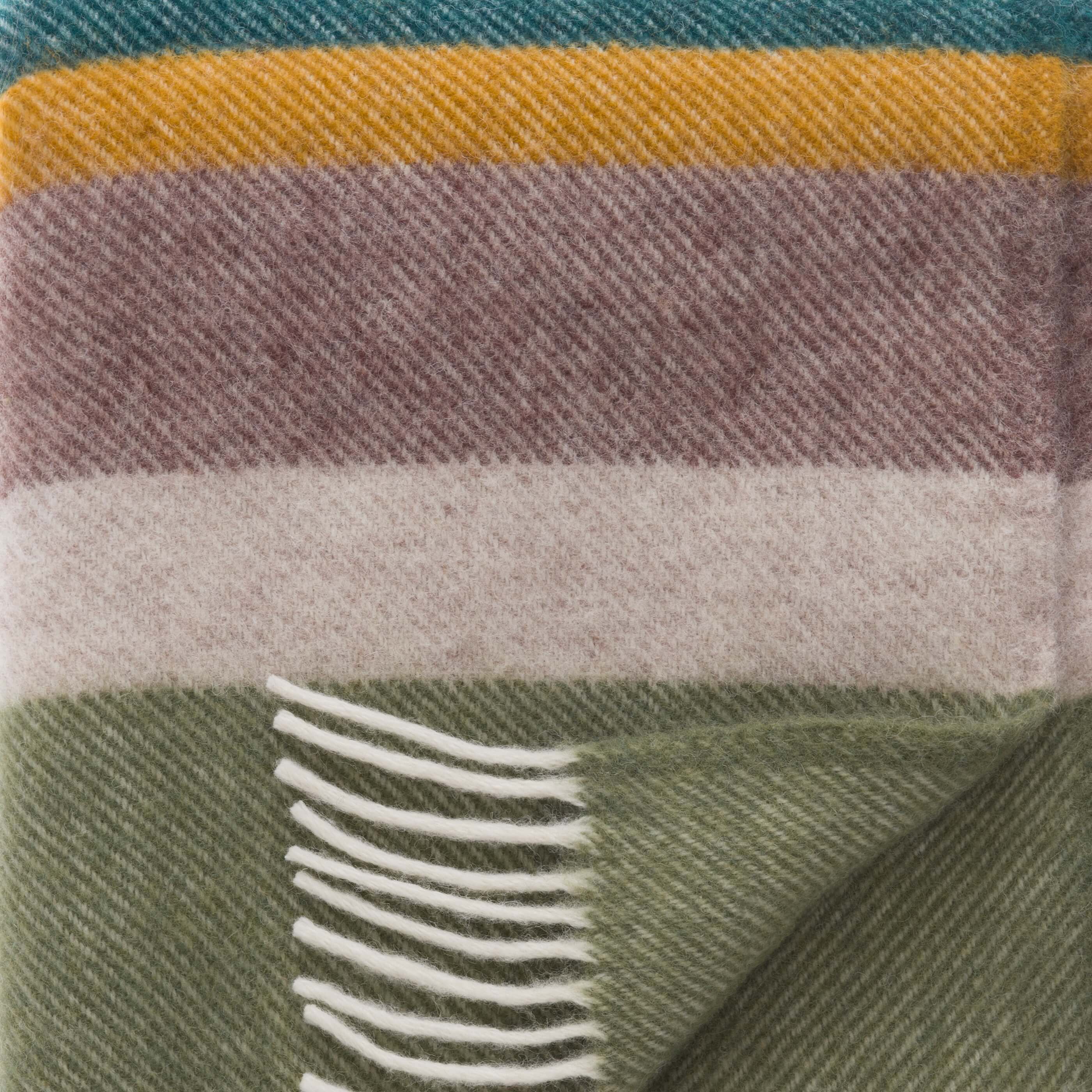 Earthy Striped Pure Wool Throw