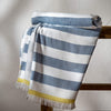 Navy Striped Beach Towels - stripe, lightweight, bedroom detail | Soak and Sleep