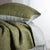 Olive Green Pure Wool Reversible Cushion