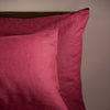 Raspberry French Linen Pillowcases close-up detail 1 | Soak and Sleep
