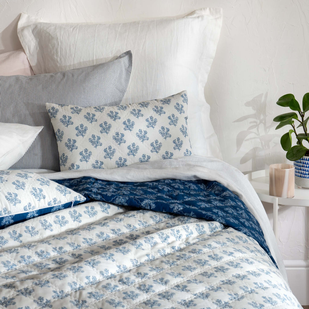Midnight Reversible Floral Print Bedspread