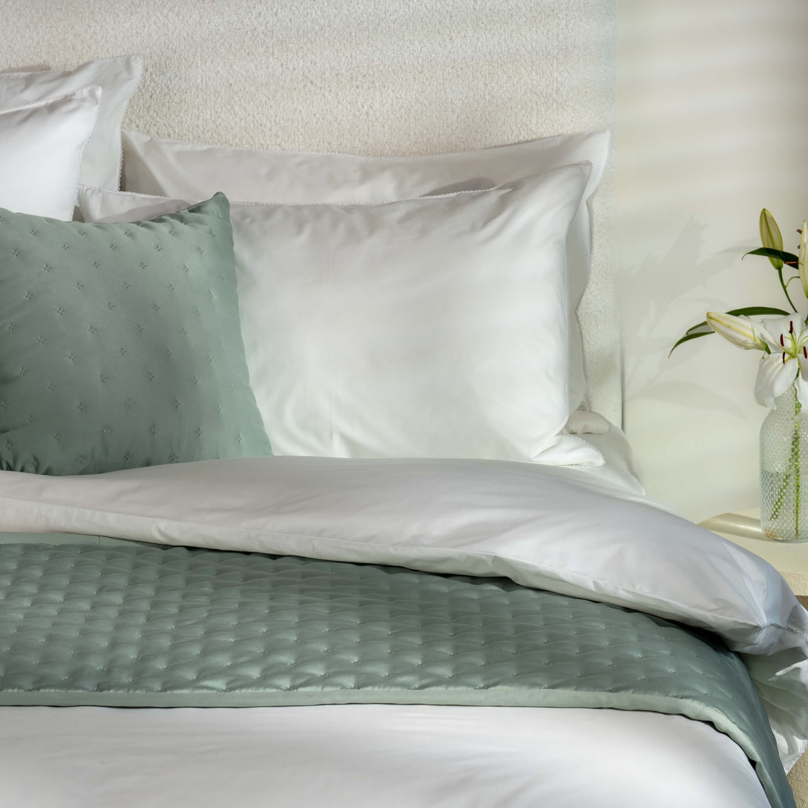 Sage Green Soft As Silk Quilted Bed Runner
