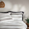 White/Grey Multi Stripe Seersucker Bedding - cotton, bedroom detail | Soak and Sleep