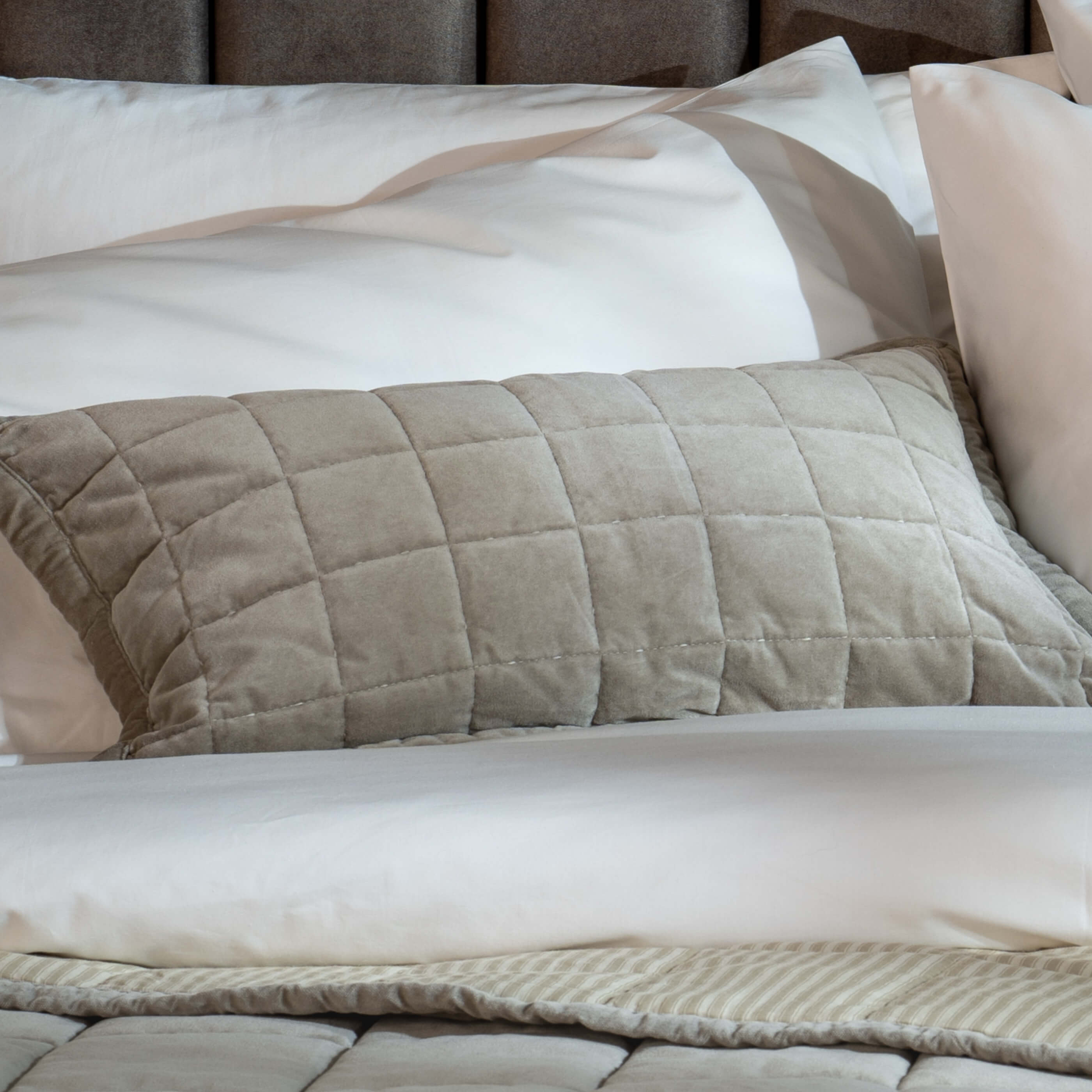 Soft Grey Velvet Cotton Cushion Cover