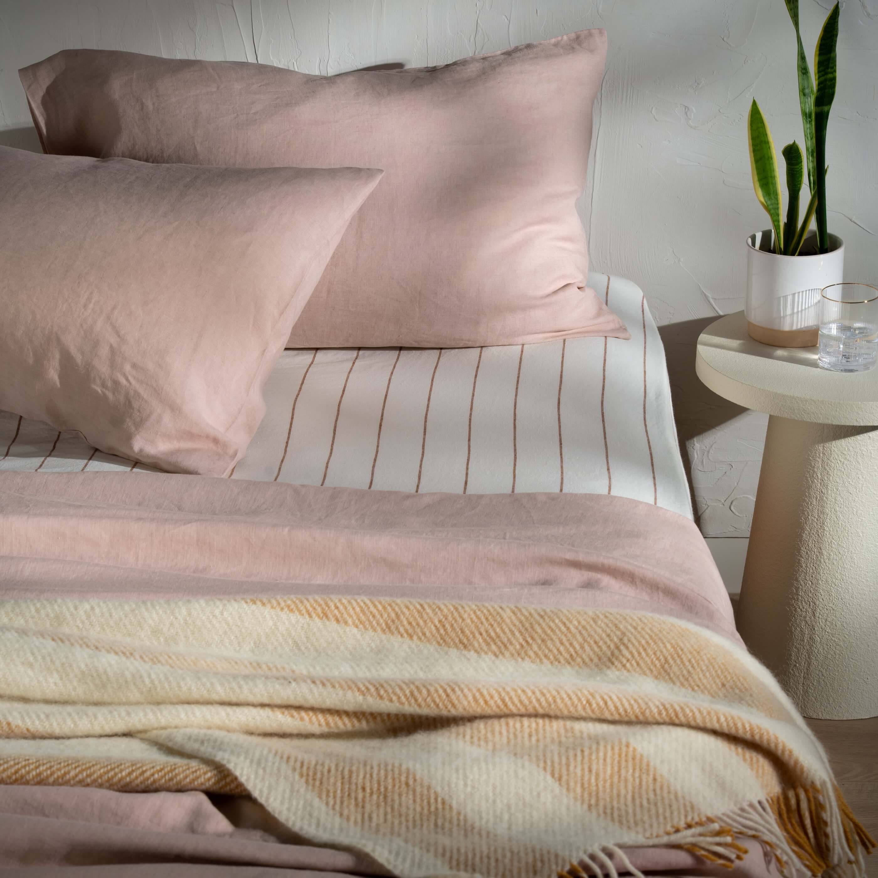 Soft Pink French Linen Pillowcases