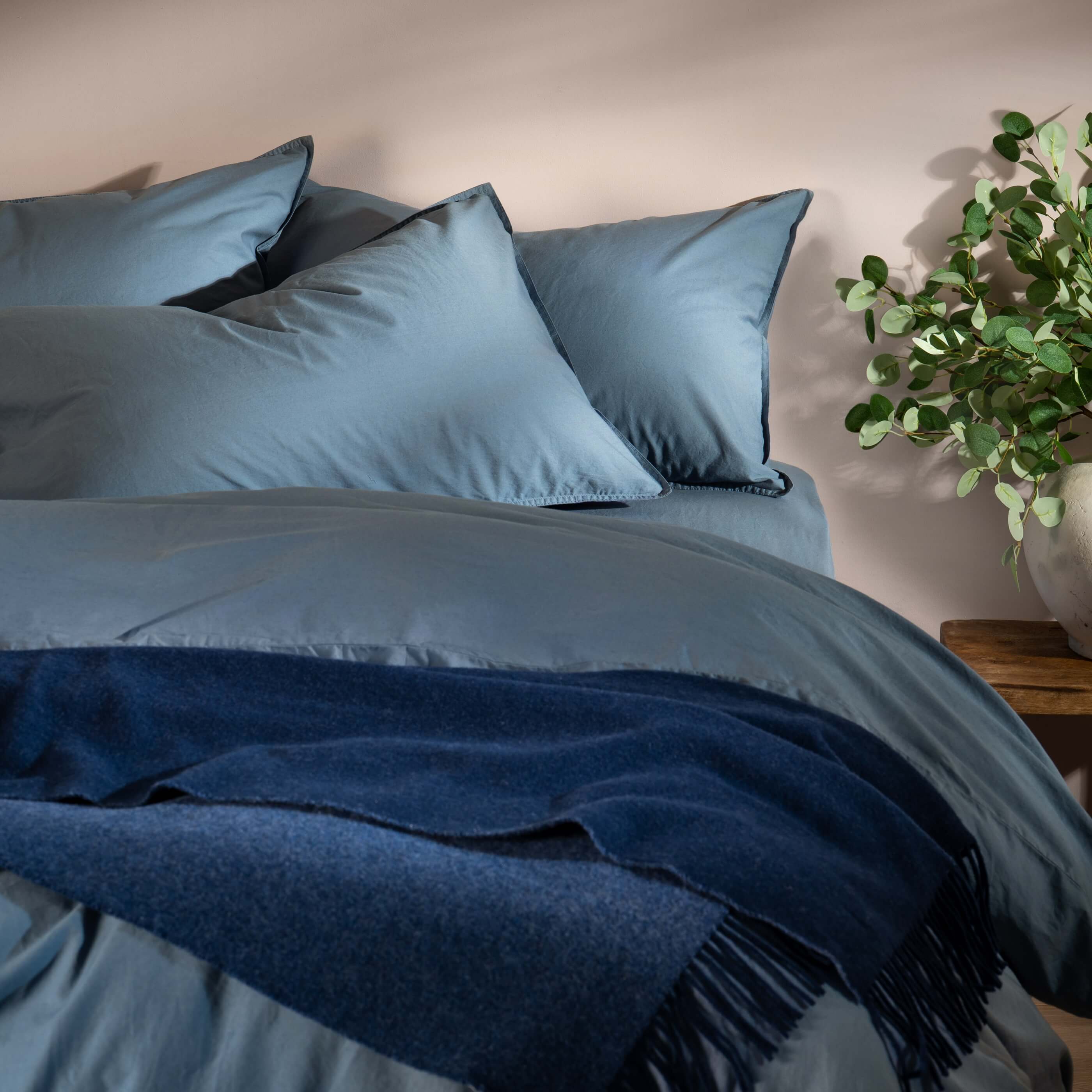 Storm Blue Stonewashed Cotton Bedding & Sheets