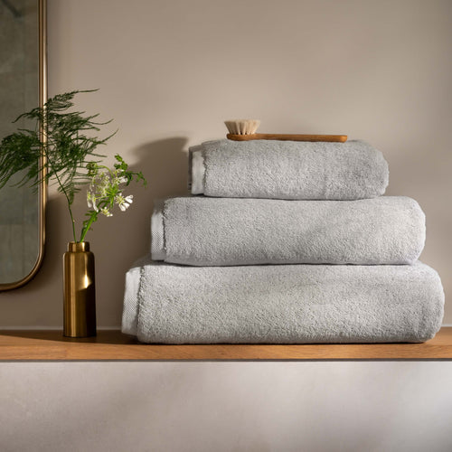 Light Grey Supima Cotton Towels - double, close-up detail 1 | Soak and Sleep