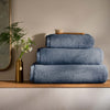 Storm Blue Supima Cotton Towels - double, styled in a bedroom 1 | Soak and Sleep