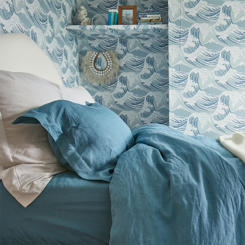 Teal French Linen Bed Sets