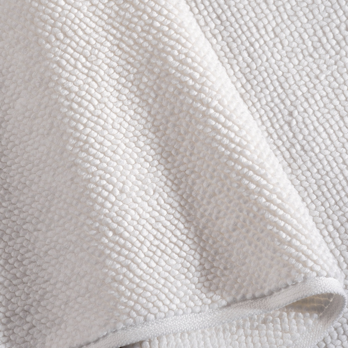 White Textured Cotton Bath Mat