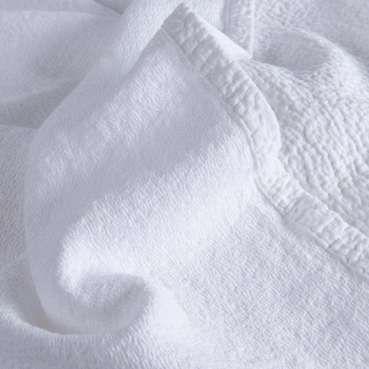 White Textured Matelasse Cotton Bedspread