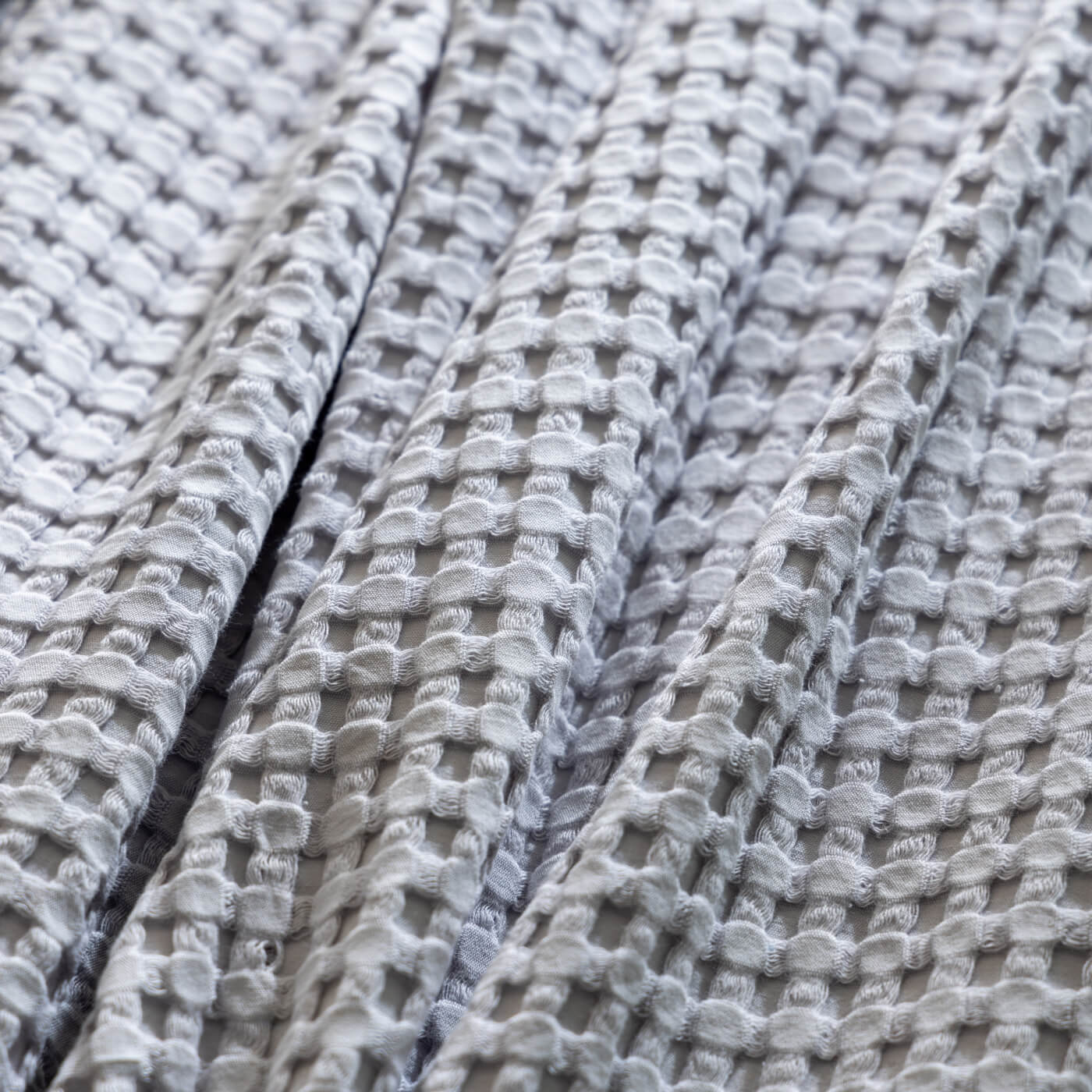 Light Grey Waffle Cotton Bedspread