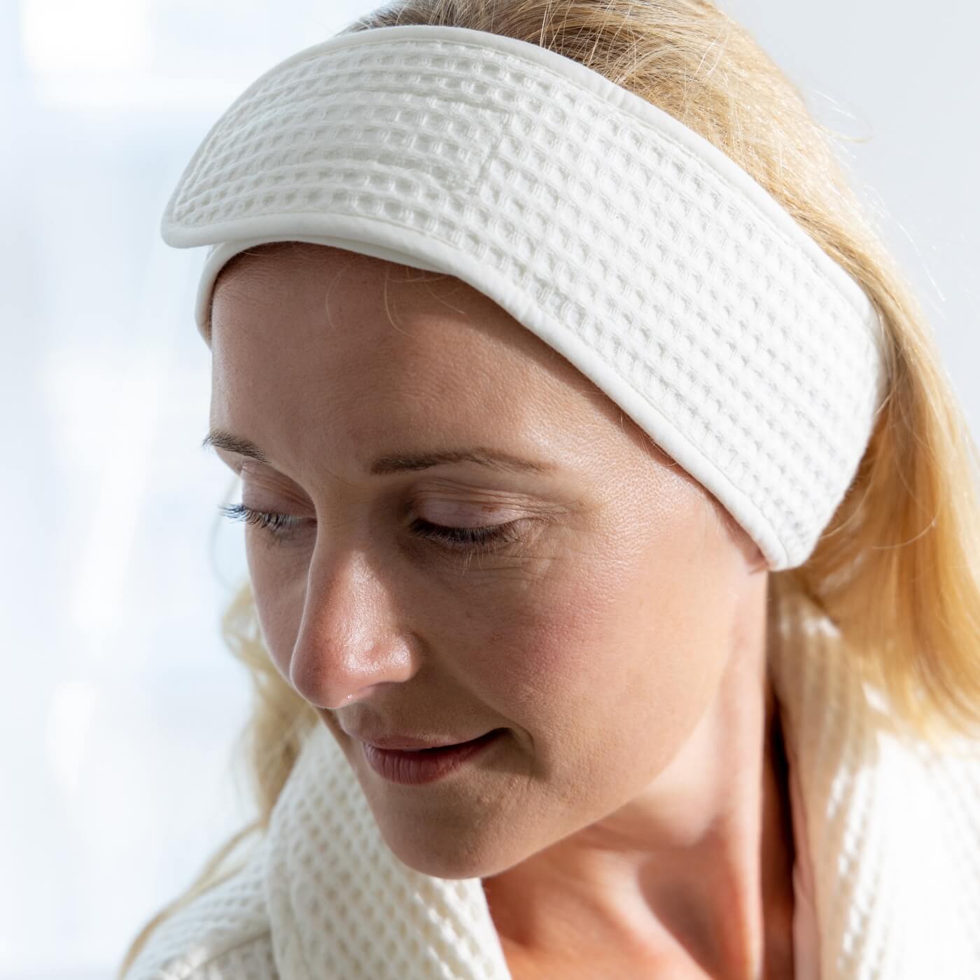 Ecru Waffle Cotton Headband