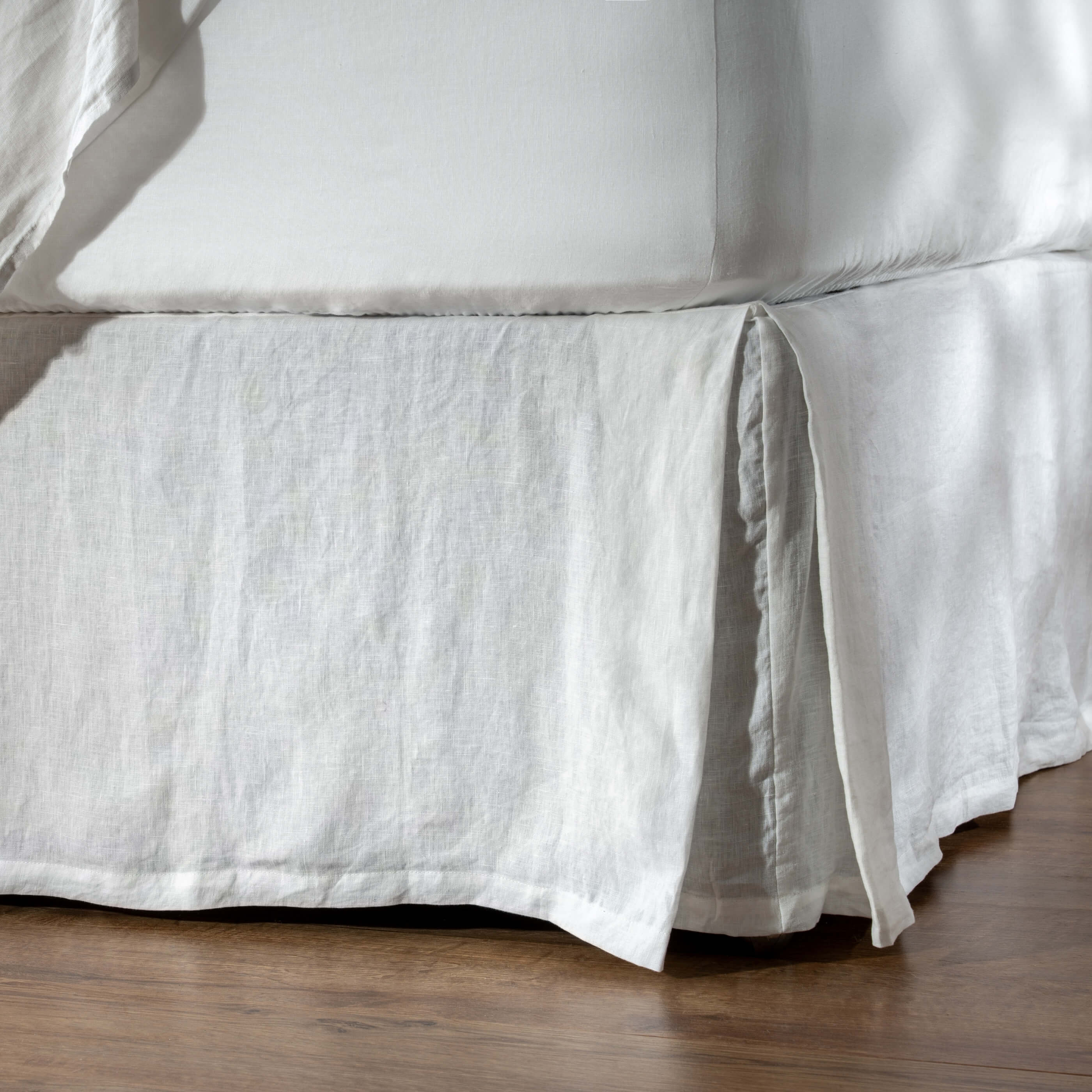 White French Linen Bed Valance
