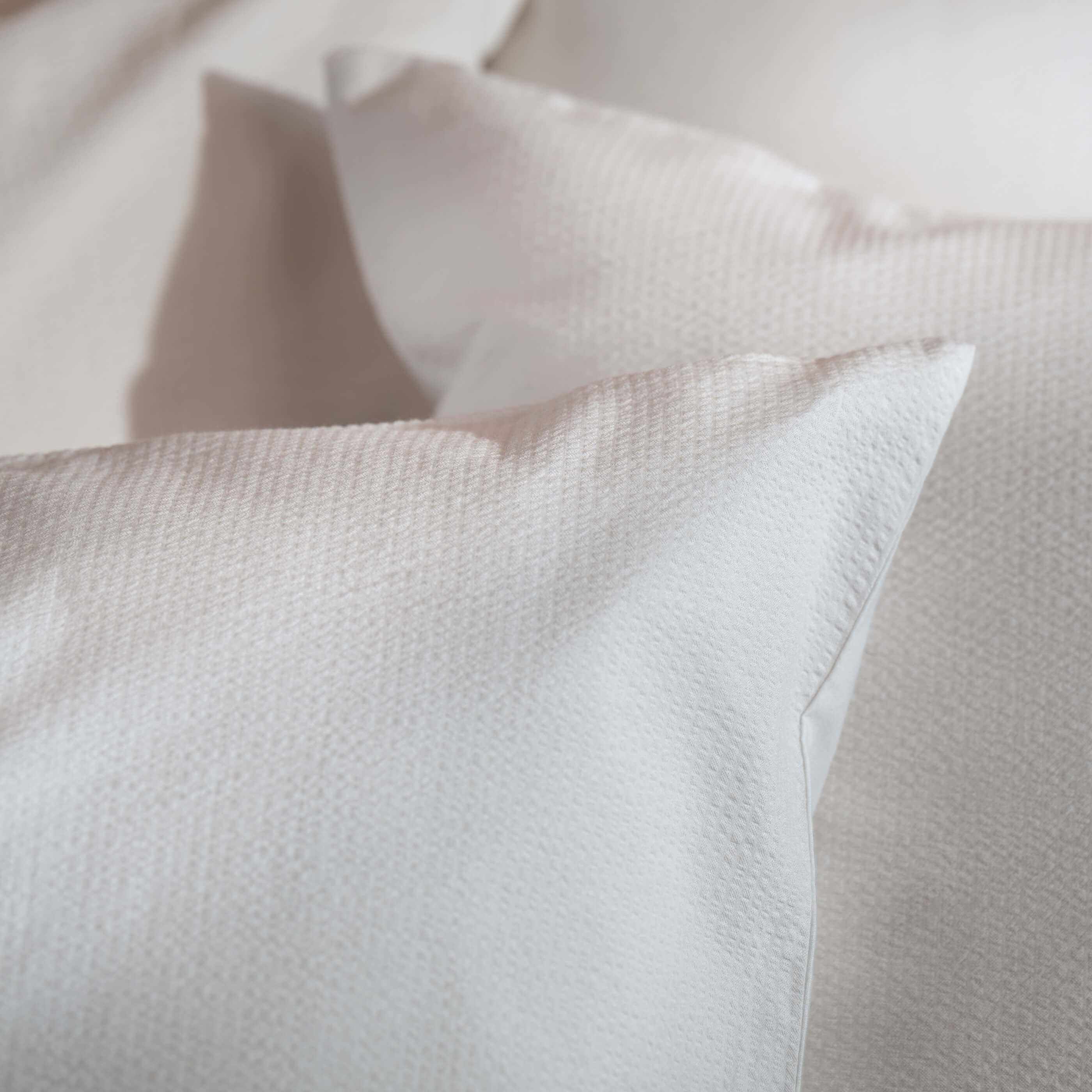 White Seersucker Stripe Pillowcase Pair