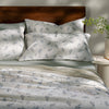 White/Green Wild Flower Linen/Cotton Duvet Set Superking