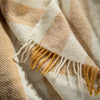 Yellow Ochre Brushed Wool Stripe Throw - breathable, bedroom detail | Soak and Sleep