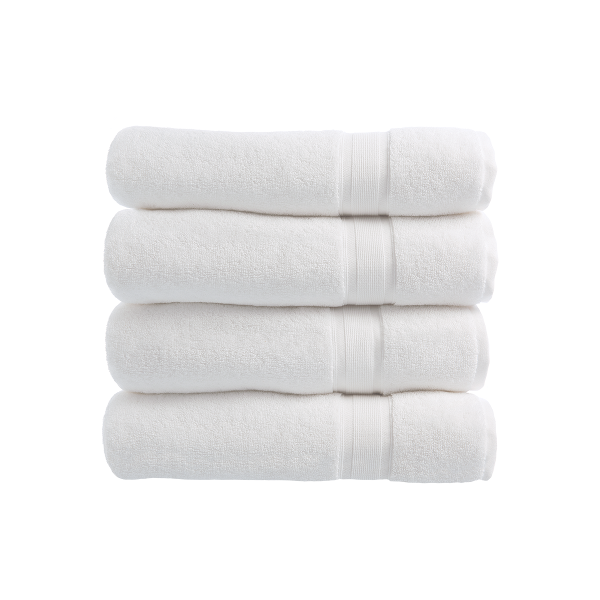 White Organic Cotton Bath Sheet Multipack Set of 4 Soak Sleep